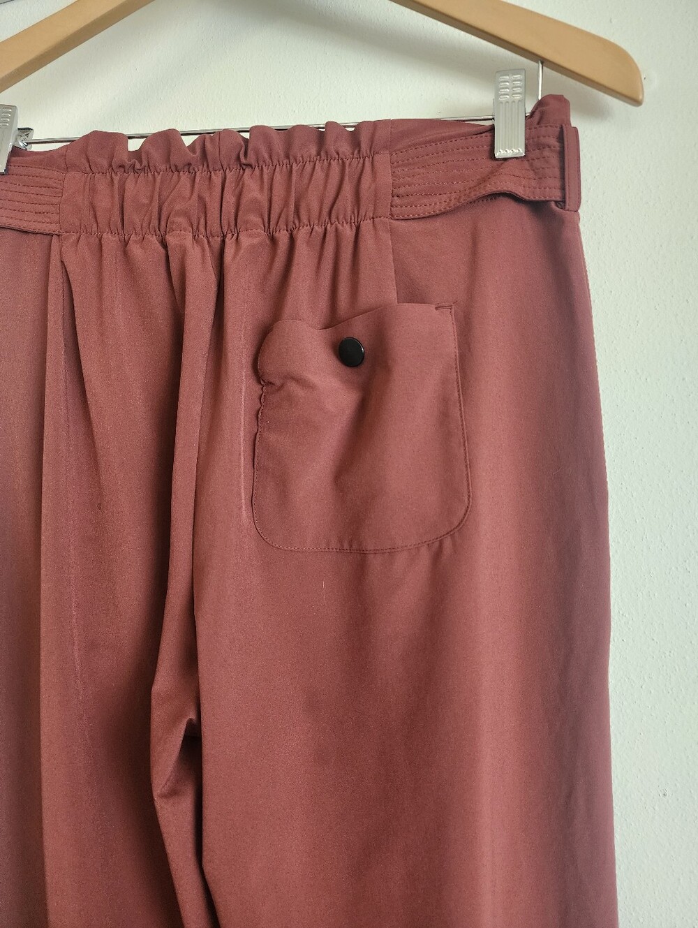 Athleta Skyline Pant II Burnt Rust Paperbag Waist Tapered Ankle Pants Size 4 T - Picture 11 of 12